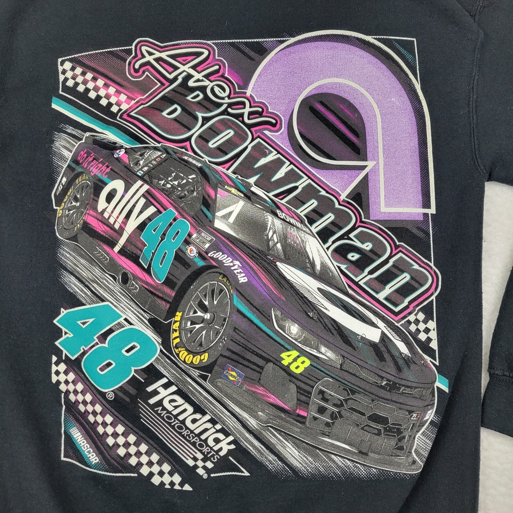 Alex Bowman Hendrick Motorsports Black ally Night Car Pullover Hoodie Mens Small